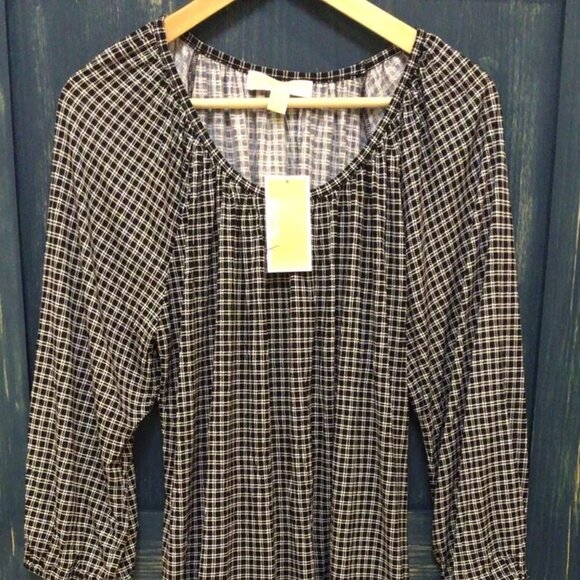 Michael Kors Women Blouse Tops 1X Black & White New - Picture 1 of 6
